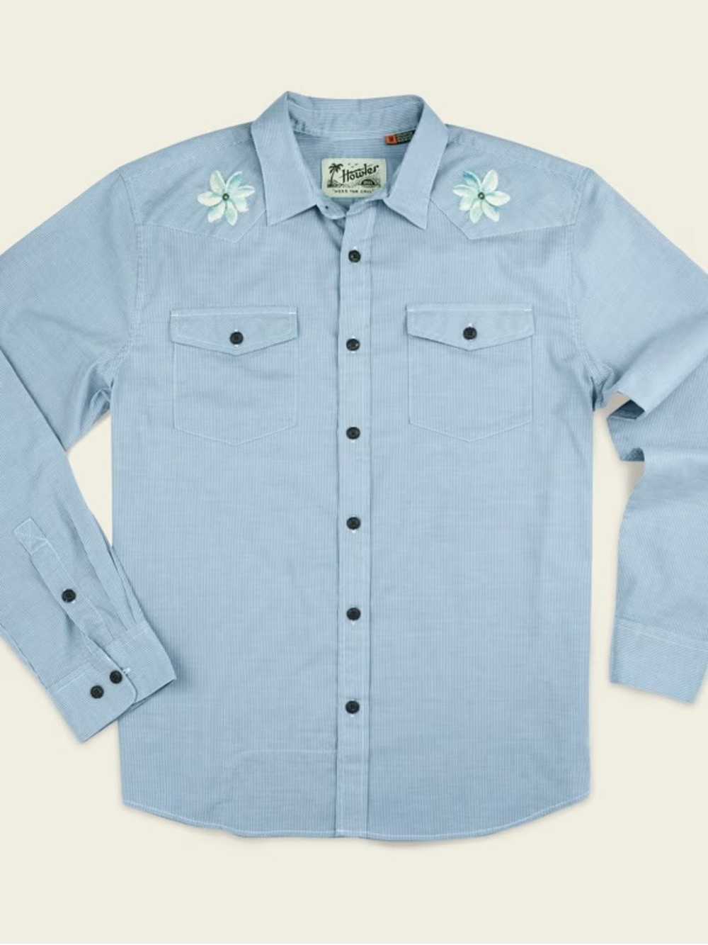 Howler Brothers x Indifly - Kio Kio Embroidered Western Shirt - size MEDIUM